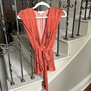 Grade & Carter Sleeveless Silky Blouse - Burnt Orange